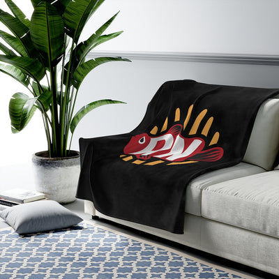RN Black Velveteen Plush Blanket
