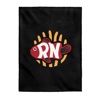 RN Black Velveteen Plush Blanket