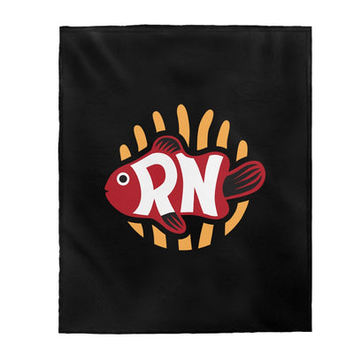 RN Black Velveteen Plush Blanket