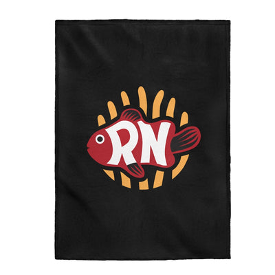 RN Black Velveteen Plush Blanket