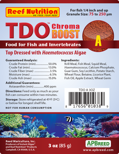 TDO Chroma Boost™ A | 75–250 µm Granules – Reef Nutrition
