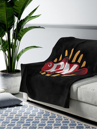 RN Black Velveteen Plush Blanket