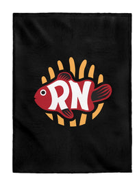 RN Black Velveteen Plush Blanket