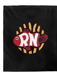 RN Black Velveteen Plush Blanket